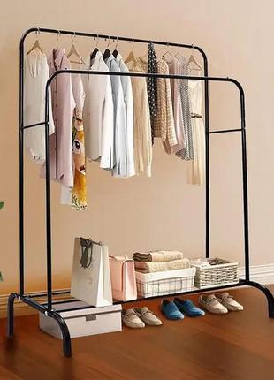 Двойная стойка для одежды черного цвета double floor hanger