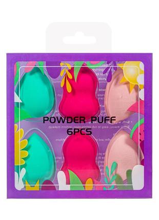 Набор спонжей для макияжа powder puff 6 штук