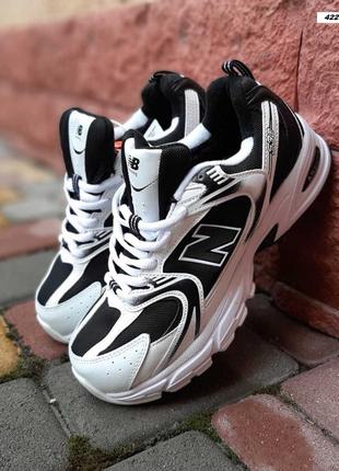 New balance 530 белые с черным топ качество кроссовки женские кеды ботинки кожаные зимние с мехом 1950 баланс теплые