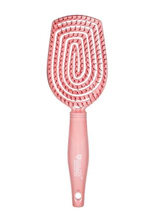 Расчёска для волос массажная продувная salon professional с нейлоновой щетиной 98290 sl, pink розовая