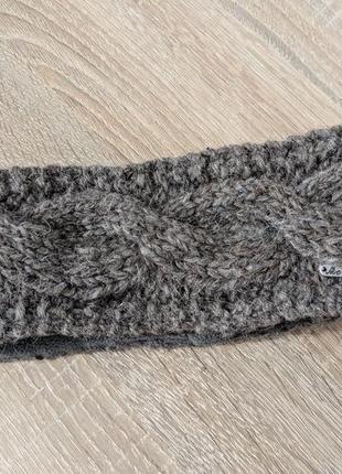 Тепла пов’язка 100% вовна з флісовою підкладкою
