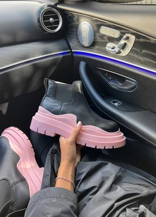 Черевики bottega stretch veneta bv "low black pink" premium