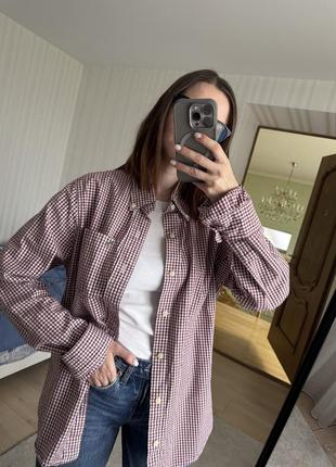 Сорочка оверсайз у клітинку zara