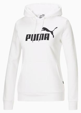 Кофта, худі біле puma ess logo 846858-02 оригінал 3