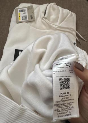 Кофта, худі біле puma ess logo 846858-02 оригінал 7