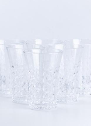 Склянки для води та соку набір 6 штук скляні 380 (мл) прозорі