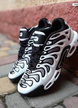 Nike air max tn plus drift белые с черным кроссовки мужские найк аир макс с баллоном весенние летние демисезонные кожаные топ качество
