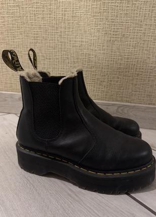 Кожаные ботинки челси dr. martens quad fl