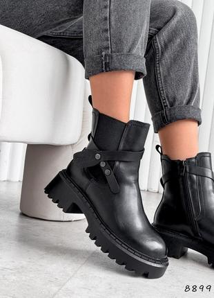 🔥ботинки женские camilla черный, натуральная кожа зима
