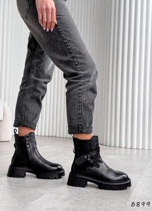 🔥ботинки женские camilla черный, натуральная кожа зима