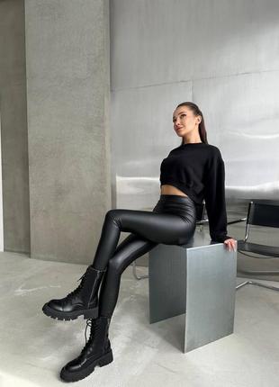 Лосини еко- шкіра на хутрі