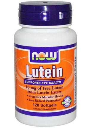 Лютеин now foods lutein 10 mg 120 softgels