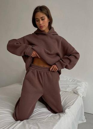Костюм ▪️ткань: трехнитка на флисе ▪️цвет:шоколад  ▪️sm | ml