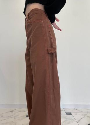 Коричневые джинсы wide-leg4 фото