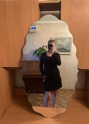 Чёрное блестящее платье 3