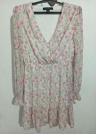 Шифоновое платье в цветочный принт