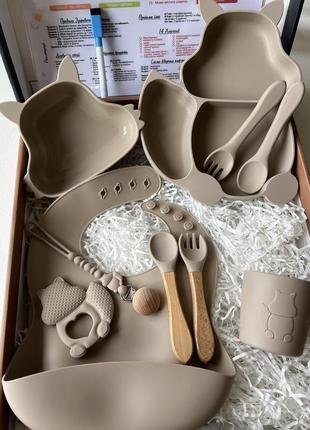 Силіконовий посуд дитячий,посуд для прикорму