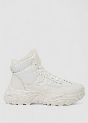 Ботинки зимние женские на меху, цвет белый, 248rd09-1