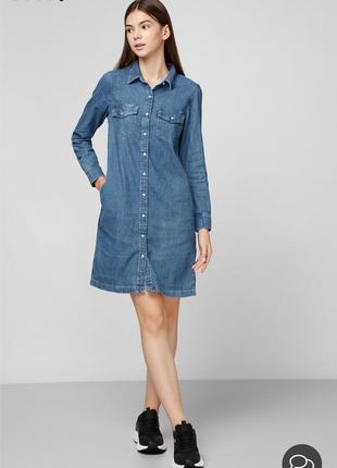 Джинсовое платье levi's selma dress going steady ливайс платье рубашка на кнопках