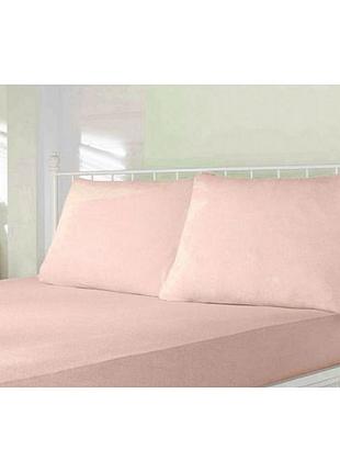 Простирадло maison d'or apricot трикотажне на гумці 180*200 + наволочки 2-50*70