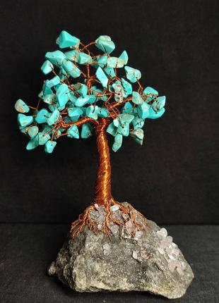 Ювелірне дерево з натурального каміння берюза