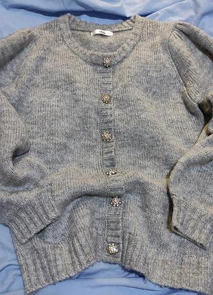 Светр джемпер з гудзиками стразами