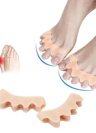 Силіконовий міжпальцевий коректор роздільник пальців hallux valgus beige