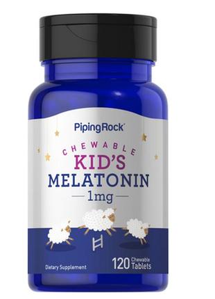 Мелатонін жувальний дитячий для сну від piping rock - melatonin for kids, 1мг, 120 капсул