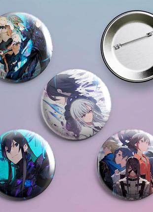 Піни значки на рюкзак аніме король демонів 2099 maou 2099 56 мм х 4 штуки