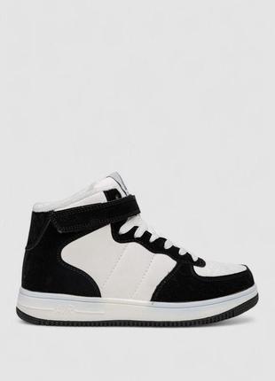 Кроссовки женские зимние на меху, цвет черно-белый, 248rhb440