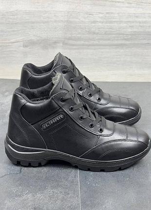 Мужские зимние кожаные ботинки