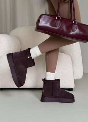 Угги угги замшевые шоколадные коричневые 11597