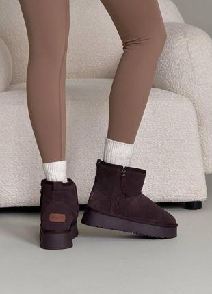 Угги угги замшевые шоколадные коричневые 11597