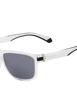 Нові сонцезахисні окуляри polaroid core grey mirror rectangular men's sunglasses pld 2121/s mng/ex 58