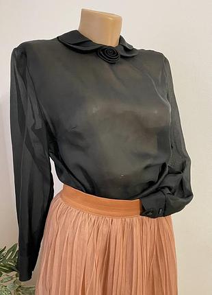 Вінтажна шифонова блуза, ретро блуза s🖤