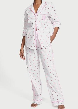 💯 коттоновая пижамка рубашка широкие брюки от victoria’s secret