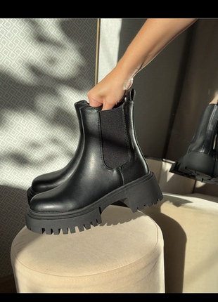 Ботинки платформа в стиле zara ботинки натуральная кожа