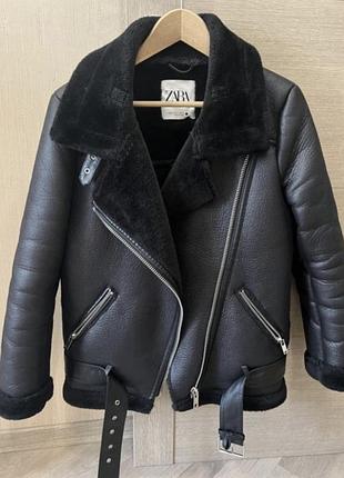 Жіноча дублянка авіатор zara / жіноча косуха авіатор
