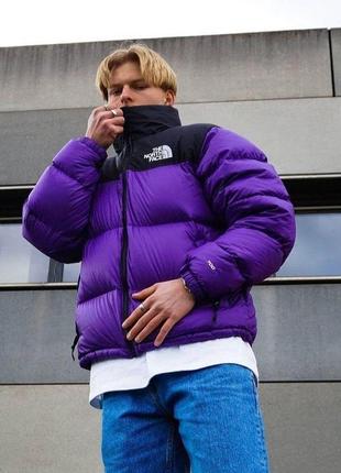 Пуховик зимний мужской качественный the north face - фиолетовая зимняя куртка tnf мужской с капюшоном