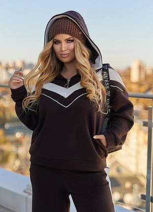 Женский теплый спортивный костюм большого размера в расцветках рр 50-64