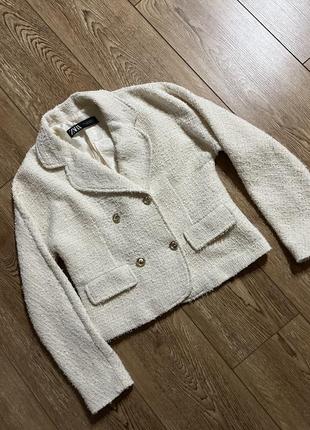 Твидовый пиджак zara/ жакет zara/ пиджак zara