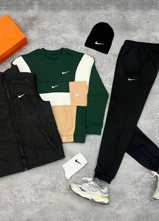 Комплект nike (світшот+штани+жилетка+шапка) truecolor +шкарпетки