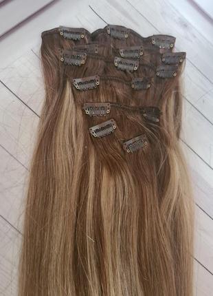 Набор тресс мелированные 100% натуральный волос.новый!40см.