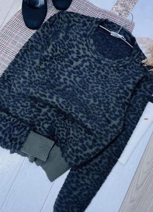 Теплий джемпер zara m джемпер в’язаний тепла кофта в леопардовий принт джемпер зара