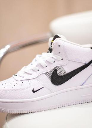 Кросівки чоловічі зимові nike air force 1 mid white terenie