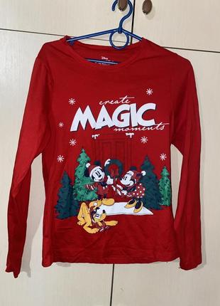 Лонгслив свечер disney из микки маус новогодняя тематика