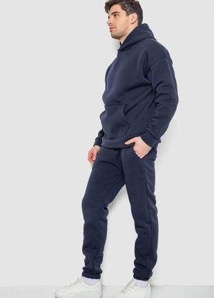 Спортивный костюм мужской на флисе, цвет темно-синий, 177r2353 фото
