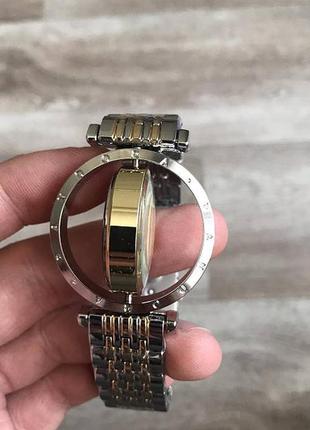 Стильные женские наручные часы серебро с розовыми