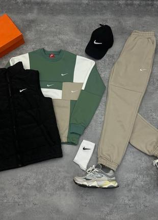 Комплект nike (світшот+штани+жилетка+кепка) truecolor +шкарпетки