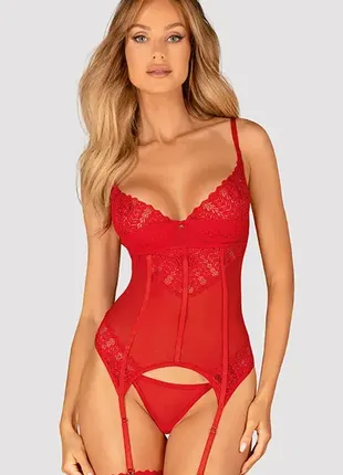 Комплект Obsessive корсет + труси l/xl